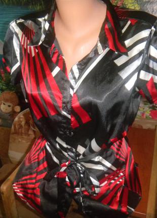 K& d атласна блузка з поясом р 16 на 48-52 р