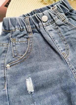 Стильные джинсы на резинке для мальчика6 фото