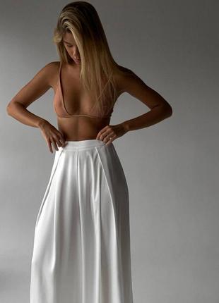 Жіночі білі стильні трендові легкі невагомі штани2 фото