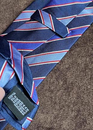 Шелковый галстук галстук синий в голубую полоску2 фото