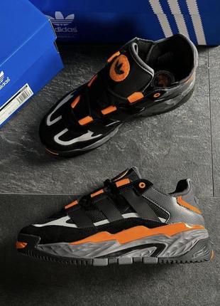 Чоловічі кросівки adidas niteball black orange  мужские кроссовки адидас чёрные с оранжевым