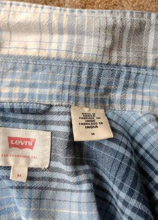 Мужская рубашка с коротким рукавом levis в клетку.4 фото