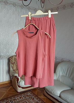 Zara домашняя одежда cotton100% майка штаны
