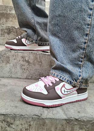 Кросівки nike dunk low sweet tooth custom 🤎💖преміум1 фото