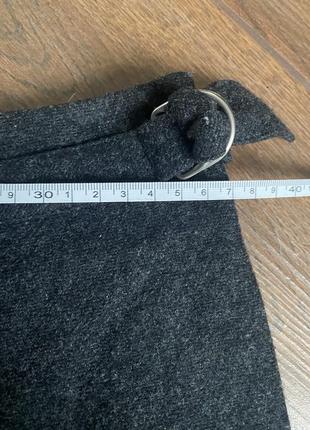 Вовняна міді спідниця а-силуету темно-сіра3 фото