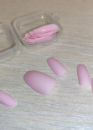 Накладные ногти карамель барби матовые с клеем1 фото