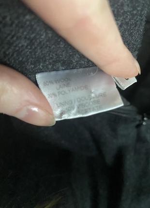 Вовняна міді спідниця а-силуету темно-сіра7 фото