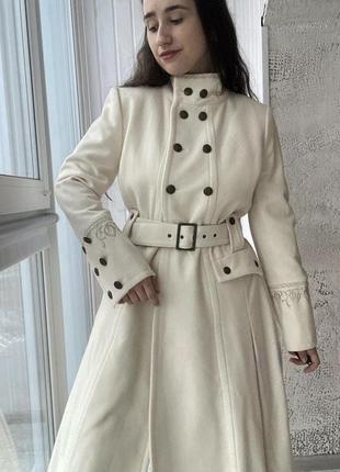 Розкішне вовняне вінтажне пальто вінтаж вовна із вишивкою3 фото