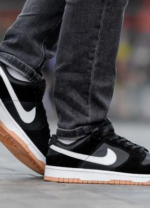 Мужские замшевые, черные с белым, стильные кроссовки nike sb dunk low. от 42 до 44 р. 0714 ал деми4 фото