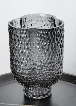 Скляна декоративна ваза для квітів "перли", 18 см, декор для дому1 фото