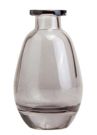 Стеклянная декоративная ваза для цветов "гипсофила", серая, 12 см, декор для дома