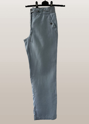 Льняные брюки на резинке maddison 48 цвет мятно серый, новые3 фото