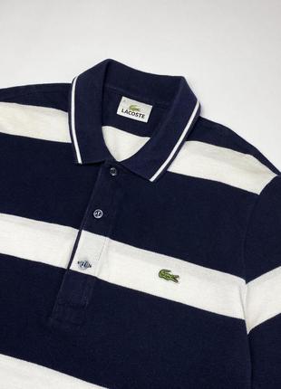 Ідеальний стан смугаста футболка поло lacoste з коміром4 фото