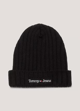 Новая зимняя шапка tommy hilfiger ( tommy black hat ) с америки