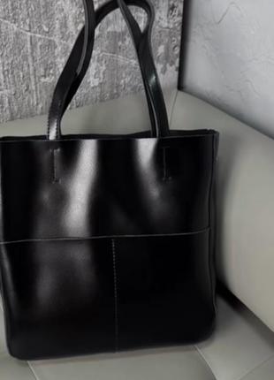 Жіноча шкіряна сумка шопер на плече шкіряний