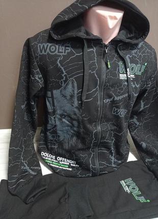 Детский спортивный костюм "волк манга" для мальчика подростка grace венгрия на 6-16 лет кофта с штанами4 фото