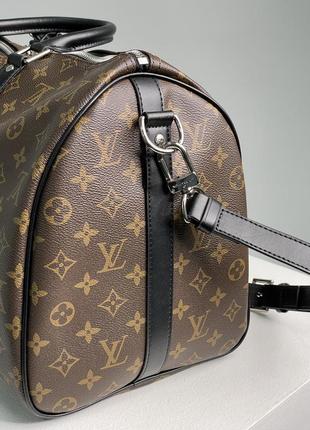 Спортивная сумка в стиле louis vuitton keepall bandouliere 45 brown canvas premium.7 фото