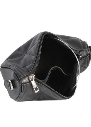 Женская сумка стеганая кожзам 830 черная4 фото