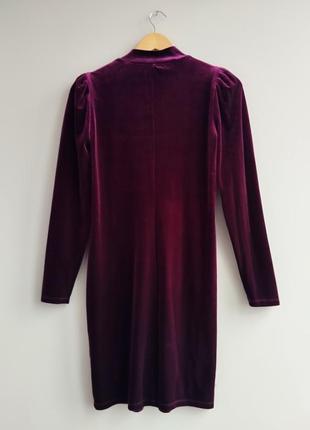Розкішна бархатна сукня кольору бургунді5 фото