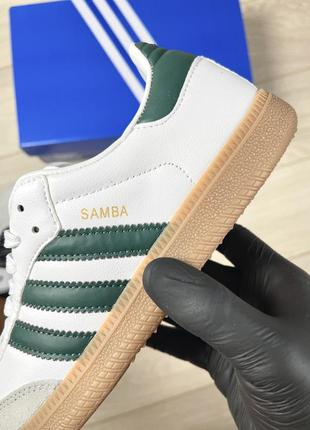 Adidas samba mexico (білі з зеленим)6 фото