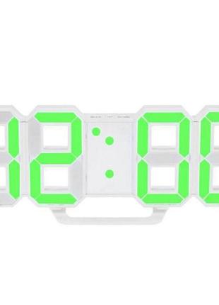 Електронні настільні led годинники з будильником та термометром vst ly 1089 зелене підсвічування1 фото