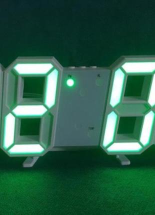 Електронні настільні led годинники з будильником та термометром vst ly 1089 зелене підсвічування2 фото