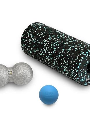 Набір масажний ролик м'яч подвійний масажний м'яч up & forward pro blue