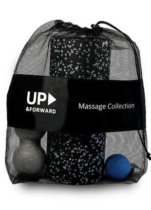 Набір масажний ролик м'яч подвійний масажний м'яч up & forward pro blue2 фото
