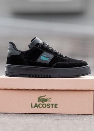 Чоловічі замшеві, чорні, стильні кросівки lacoste. від 40 до 44 рр. 0763 ал демісезонні1 фото