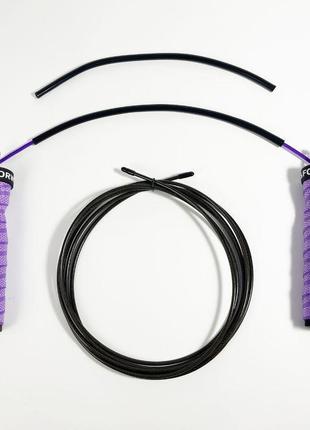 Скакалка швидкісна для кросфіту up & forward speed rope pro+ фіолетовий5 фото