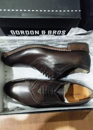 Превосходного дизайна кожаные туфли бренда мужской обуви из нимечки gordon &amp; bros.новые, в коробке.4 фото