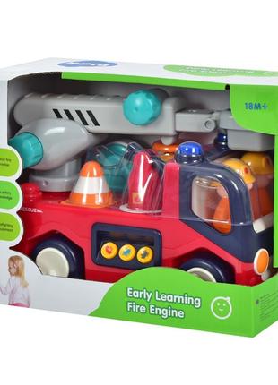 Дитяча пожежна машинка hola toys e9998-hl зі світлом та звуком6 фото