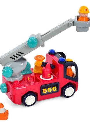 Дитяча пожежна машинка hola toys e9998-hl зі світлом та звуком5 фото