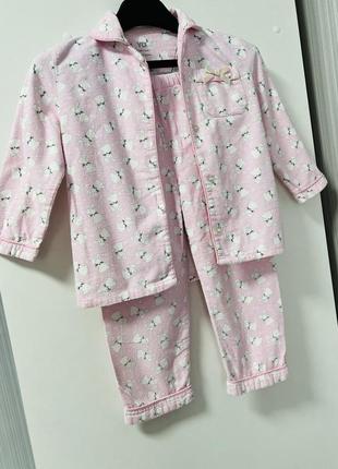 Байковая пижама 3-4р зайчики2 фото