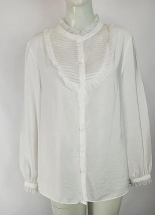 Винтажная белая блузка рубашка m-l блуза