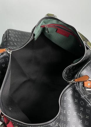 Спортивна сумка в стилі louis vuitton keepall bandouliere bag limited edition patchwork monogram eclipse 50 premium.9 фото