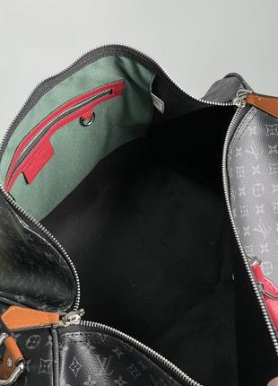 Спортивна сумка в стилі louis vuitton keepall bandouliere bag limited edition patchwork monogram eclipse 50 premium.8 фото