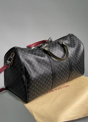 Спортивна сумка в стилі louis vuitton keepall bandouliere bag limited edition patchwork monogram eclipse 50 premium.10 фото
