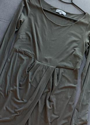Платье от итальянского бренда piu &amp; piu, оливкового цвета, размер s,m,l3 фото