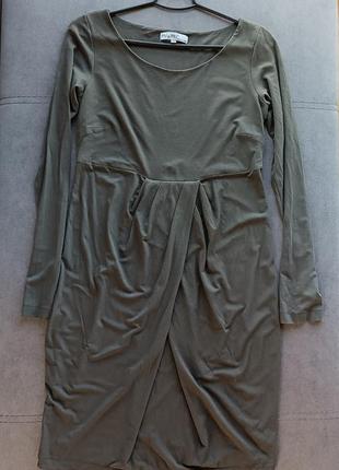 Платье от итальянского бренда piu &amp; piu, оливкового цвета, размер s,m,l6 фото