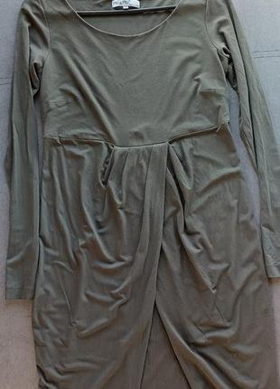 Платье от итальянского бренда piu &amp; piu, оливкового цвета, размер s,m,l5 фото