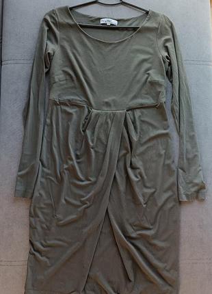 Платье от итальянского бренда piu &amp; piu, оливкового цвета, размер s,m,l4 фото