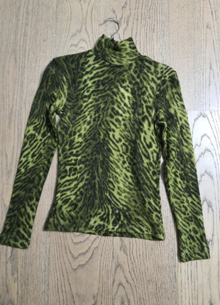 Гольф теплый зеленый леопард, водолазка1 фото