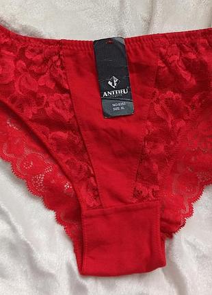 Трусики красные anttifu кружевные
