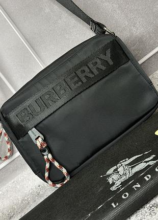 Чоловіча сумка burberry чорна  / барсетка / месенджер