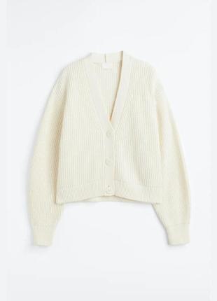 Кардиган джемпер свитер кофта белый молочный на пуговицах h&amp;m1 фото