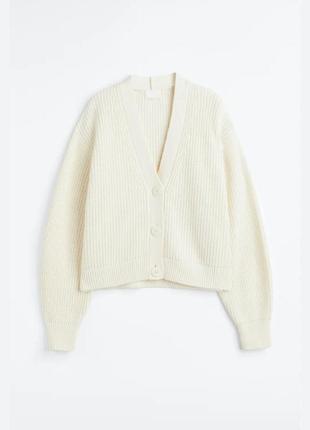 Кардиган джемпер свитер кофта белый молочный на пуговицах h&m
