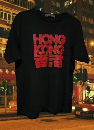 Giordano hong kong чорна футболка