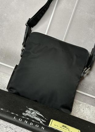 Мужская сумка burberry черная борсетка / мессенджер2 фото