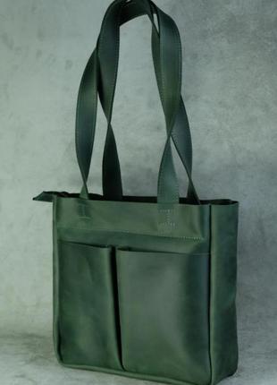 Кожаная женская сумка шопер, сумка шоппер5 фото
